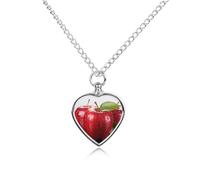 KOAYUBFC Red Apple Fruit Pet Ashes Necklace with Filling Kits 70CM Cable Chain Memorial Cremation Urn Necklace Jewelry Souvenir Keepsake for Human Ashes Dogs Cats Sympathy Gift for Women Men
