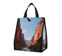 KOAYUBFC Red Canyon River Insulated Lunch Bag Box, 12L Capacity with Dual Side Pockets, Foldable Cooler Tote, Leakproof Lunch Cooler Bag, Reusable Picnic Tote Bags for Work Travel Office Beach