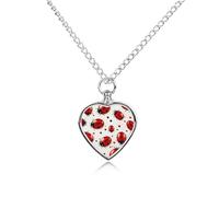 KOAYUBFC Red Ladybug Pet Ashes Necklace with Filling Kits 70CM Cable Chain Memorial Cremation Urn Necklace Jewelry Souvenir Keepsake for Human Ashes Dogs Cats Sympathy Gift for Women Men