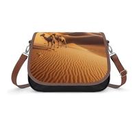 KOAYUBFC Sand Dunes In The Sahara Desert Crossbody Bags for Women Removable Straps And Zipper Closure Leather Shoulder Bags Womens Handbags Clutch Purse