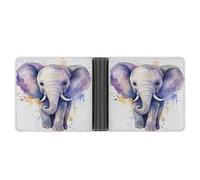 KOAYUBFC Slim Wallet Compact Bifold Wallet Cute Elephant Watercolor Leather Wallets，Minimalist Wallets for Men with Credit Card Holder Leather Coin Slot ID Window Unisex