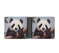 KOAYUBFC Slim Wallet Compact Bifold Wallet Cute Panda Leather Wallets,Minimalist Wallets for Men with Credit Card Holder Leather Coin Slot ID Window Unisex