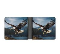 KOAYUBFC Slim Wallet Compact Bifold Wallet Eagle at Hunting Leather Wallets，Minimalist Wallets for Men with Credit Card Holder Leather Coin Slot ID Window Unisex