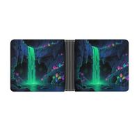 KOAYUBFC Slim Wallet Compact Bifold Wallet Fantasy Cave Leather Wallets，Minimalist Wallets for Men with Credit Card Holder Leather Coin Slot ID Window Unisex