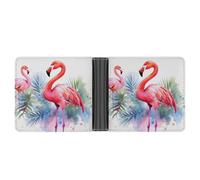 KOAYUBFC Slim Wallet Compact Bifold Wallet Flamingo Watercolor Leather Wallets，Minimalist Wallets for Men with Credit Card Holder Leather Coin Slot ID Window Unisex