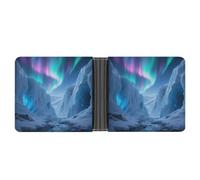 KOAYUBFC Slim Wallet Compact Bifold Wallet Glacier Canyon Leather Wallets，Minimalist Wallets for Men with Credit Card Holder Leather Coin Slot ID Window Unisex