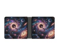 KOAYUBFC Slim Wallet Compact Bifold Wallet Interstellar Wormhole Leather Wallets，Minimalist Wallets for Men with Credit Card Holder Leather Coin Slot ID Window Unisex