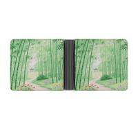 KOAYUBFC Slim Wallet Compact Bifold Wallet Jiangnan Bamboo Forest Leather Wallets，Minimalist Wallets for Men with Credit Card Holder Leather Coin Slot ID Window Unisex