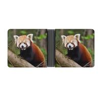 KOAYUBFC Slim Wallet Compact Bifold Wallet Little Red Panda Leather Wallets,Minimalist Wallets for Men with Credit Card Holder Leather Coin Slot ID Window Unisex