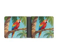 KOAYUBFC Slim Wallet Compact Bifold Wallet Parrots That Talk Leather Wallets，Minimalist Wallets for Men with Credit Card Holder Leather Coin Slot ID Window Unisex