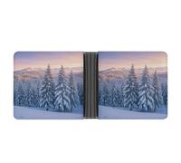 KOAYUBFC Slim Wallet Compact Bifold Wallet Snow Scene Leather Wallets，Minimalist Wallets for Men with Credit Card Holder Leather Coin Slot ID Window Unisex