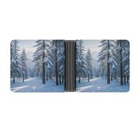 KOAYUBFC Slim Wallet Compact Bifold Wallet Snow Scene Leather Wallets，Minimalist Wallets for Men with Credit Card Holder Leather Coin Slot ID Window Unisex