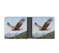 KOAYUBFC Slim Wallet Compact Bifold Wallet The Eagle Spreads Its Wings Leather Wallets，Minimalist Wallets for Men with Credit Card Holder Leather Coin Slot ID Window Unisex