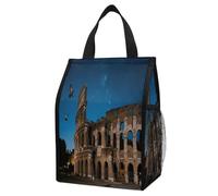KOAYUBFC Starry Colosseum Ruins Insulated Lunch Bag Box, 12L Capacity with Dual Side Pockets, Foldable Cooler Tote, Leakproof Lunch Cooler Bag, Reusable Picnic Tote Bags for Work Travel Office Beach
