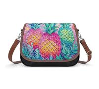 KOAYUBFC Three Big Pineapples Crossbody Bags for Women Removable Straps And Zipper Closure Leather Shoulder Bags Womens Handbags Clutch Purse