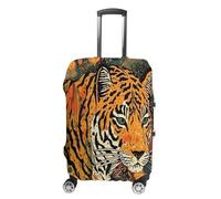KOAYUBFC Tiger Botanical Print Luggage Cover TSA Approved Suitcase Covers for Luggage Elastic Washable Suit Case Covers Anti-Scratch Travel Luggages Sleeve Suitcase Protector Fits