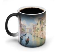 KOAYUBFC Venice Water City Scenery Magic Color Changing Coffee Mug, 11 Oz Ceramic Cup with Handle, Heat Sensitive Heat Changing Mug Temperature Changing Mugs for Office Home, Personalized Gift