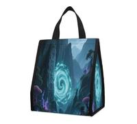 KOAYUBFC Vortex Valley Insulated Lunch Bag Box, 12L Capacity with Dual Side Pockets, Foldable Cooler Tote, Leakproof Lunch Cooler Bag, Reusable Picnic Tote Bags for Work Travel Office Beach