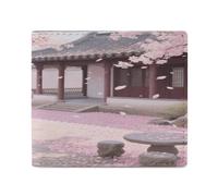 KOAYUBFC Wallet for Men Credit Card Holder for Women Slim Wallet Cherry Blossom Garden Bifold Wallet with Id Window
