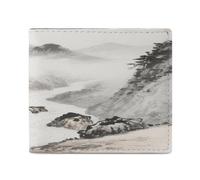KOAYUBFC Wallet for Men Credit Card Holder for Women Slim Wallet Chinese Landscape Painting Bifold Wallet with Id Window