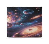 KOAYUBFC Wallet for Men Credit Card Holder for Women Slim Wallet Interstellar Wormhole Bifold Wallet with Id Window