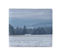 KOAYUBFC Wallet for Men Credit Card Holder for Women Slim Wallet Pine Snow Mountain Bifold Wallet with Id Window