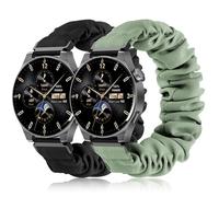 Koazon 2 Pack Fabric Scrunchie Watchbands Compatible with Tozo S5/S3/S6 Smartwatch,Soft Cute Solo Loop Elastic Breathable Sport Quick Release Cloth Strap for CMF Watch Pro/Pro 2 Women.Large