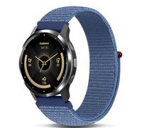 Koazon Hook and Loop Nylon Watchband Compatible with Garmin Venu 3s/2s/Forerunner265s/255s,18mm Soft Elastic Lightweiht Sport Adjustable Replacement Strap for Garmin Vivoactive 4S Women Men, azure