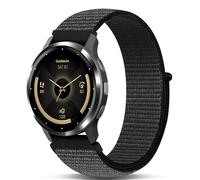 Koazon Hook and Loop Nylon Watchband Compatible with Garmin Venu 3s/2s/Forerunner265s/255s,18mm Soft Elastic Lightweiht Sport Adjustable Replacement Strap for Garmin Vivoactive 4S Women Men, Black