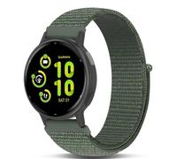 Koazon Hook and Loop Nylon Watchband Compatible with Garmin Vivoactive 5/6/3,20mm Soft Elastic Lightweiht Sport Adjustable Replacement Strap for Garmin Forerunner 165/55/245/Venu Sq 2 Women Men, Pine