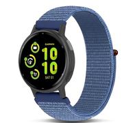 Koazon Hook and Loop Nylon Watchband Compatible with Garmin Vivoactive 5/6/3,20mm Soft Elastic Lightweiht Sport Adjustable Replacement Strap for Garmin Forerunner 165/55/245/Venu Sq 2 Women Men, azure
