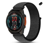 Koazon Nylon Quick Fit Watchband Compatible with Garmin Fenix 8 47mm/Forerunner 965/970/Instinct 1/2/3 45mm Solar,22mm Soft Hook and Loop Adjustable Sport Strap for Fenix 7 Pro/7/6 Pro/6/5 plus, black