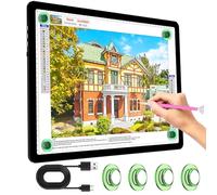 KOBAIBAN A4 LED Light Box for Diamond Art, Tracing Pad with Side Physical Buttons, Magnetic Light Table for Drawing, Stenciling, Weeding Vinyl, Portable USB LED lighting Tablet (Black, 35.2 x 25.4 CM)