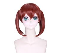 Kobayashi-san Chi No Maid Dragon Saikawa Georgie Wine Red Cosplay Wig With Double Ponytails Halloween Costume Party Play Wigs