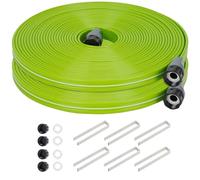 KOBAZ Sprinkler Soaker Hose 50FT 2Pack, Heavy Duty Watering Hose with Detachable End-Cup and Stakes, Powerful and Even Watering for Lawn Garden and Yard, Leakproof