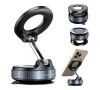 KOBBRAN Vacuum Magnetic Phone Holder for Car Phone Holder 360° Adjustable Car Phone Mount for Magsafe Cell Phone Holders for Your Car for iPhone 16 Pro Max 15 14 13 12 Plus & Android (Black)