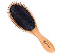 Kobe Bamboo Cushion Paddle Brush - Nylon Pins - Smoothing Bamboo Brush for Blow Dry, Detangling & Straightening - Long & Short Hair - Wet & Dry