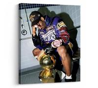 Kobe Bryant Canvas Wall Art Decor - Iconic Lakers Championship Celebration Artwork, Trophy and Team Tribute, Bold NBA Finals Victory Poster for Office, Home or Game Room Wall Decoration 11X14 inch