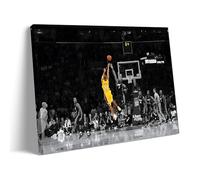 Kobe Bryant Canvas Wall Art Decor - Iconic Lakers No. 24 Game-Winning Shot, Basketball Legend Tribute Artwork, Sports Canvas Wall Art Decor for Home, Office or Game Room Wall Decoration 20X24 inch