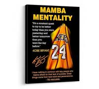 Kobe Bryant Canvas Wall Art Decor - Mamba Mentality Poster with Iconic Jersey and Inspirational Quotes, Motivational Artwork for Home and Office Decoration 11X14 inch