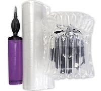 Kobe Bubble Protectors for Small Tubs & Canisters - Inflatable Sleeves for Cosmetics & Jars (11x11x17cm) - 10 Pack + Hand Pump - Leak-Free Column Packaging