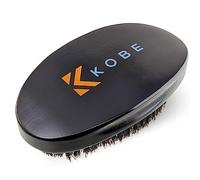 Kobe Grant Palm Brush 100% Natural Boar Bristle Hair Brush/Beard Brush - Military Style Hair Brush - Works Well With Beard Oils - Dark Wood