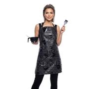 Kobe Hairdressing Black Hot Lips Apron - Waterproof with 2 Large Pockets & Adjustable Neck Strap
