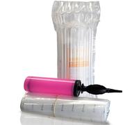 Kobe Inflatable Bottle Protectors - Leak-Free Sleeves for 1L Wine, Oil & More (9x9x28cm) - 10 Pack + Hand Pump - Durable Column Packaging