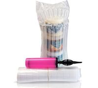 Kobe Inflatable Tall Bottle Protectors - Leak-Free Sleeves for 1.5L Wine, Olive Oil & More (10x10x29cm) - 10 Pack + Hand Pump - Durable Air Column Packaging