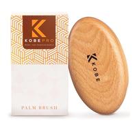 Kobe Palm Men's Military Style Boar Bristle Hair Brush/Beard Brush - Hand Sized Beard Brush for Men - Perfect for Beard Care - Works Well With Beard Oils (Beech)