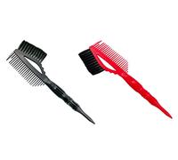 Kobe Professional Akai Tinting and Dying Brush Set in Matt Black and Red, these super professional tint brushes also have a comb fitted to allow for easy styling whilst colouring.