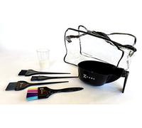 Kobe Professional Hairdresser's Elite Tinting or dye Set - Includes tint/dye Bowl, Measuring Jug small, large, wide and colourworx dye brush with Bag. Ideal hair dye home kit.