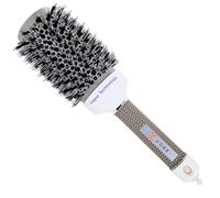 Kobe Professional Hairdresser's Ionic Dual-Bristle Radial Brush 53 mm - Styling Brush for Blow Drying, Curling - Heat-Retaining Ceramic Barrel - Boar & Nylon Bristles