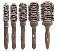Kobe Professional Heat-Retaining Ceramic & Ionic Round Hair Brush for Blow Drying - With Nanotechnology - Barrel Brush Set of 5 - Blow Dry Hair Brush